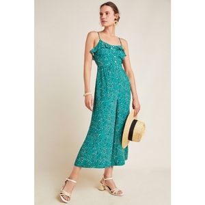 Anthropologie Kachel Ruffled Jumpsuit Green 4